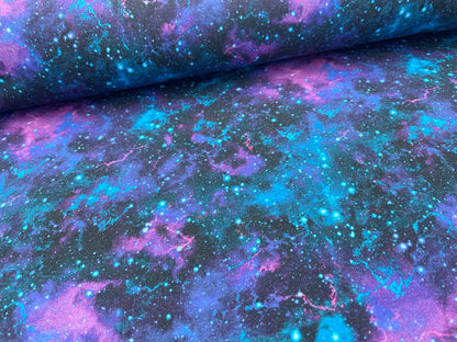 Baumwoll Sweat "Galaxie" Digitaldruck