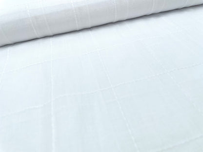 Baumwoll Voile Dobby "große Karos" Weiß