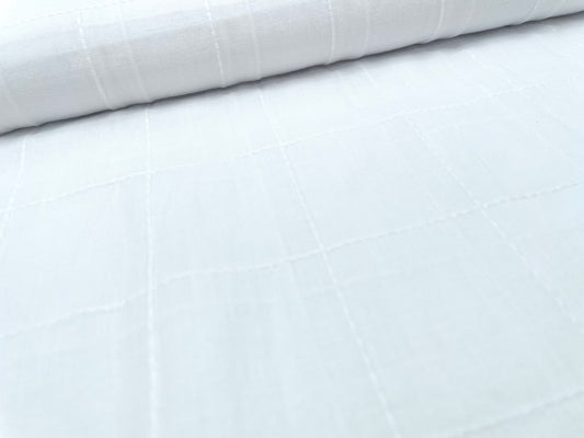 Baumwoll Voile Dobby "große Karos" Weiß