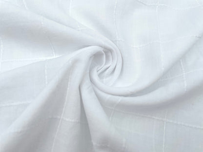 Baumwoll Voile Dobby "große Karos" Weiß