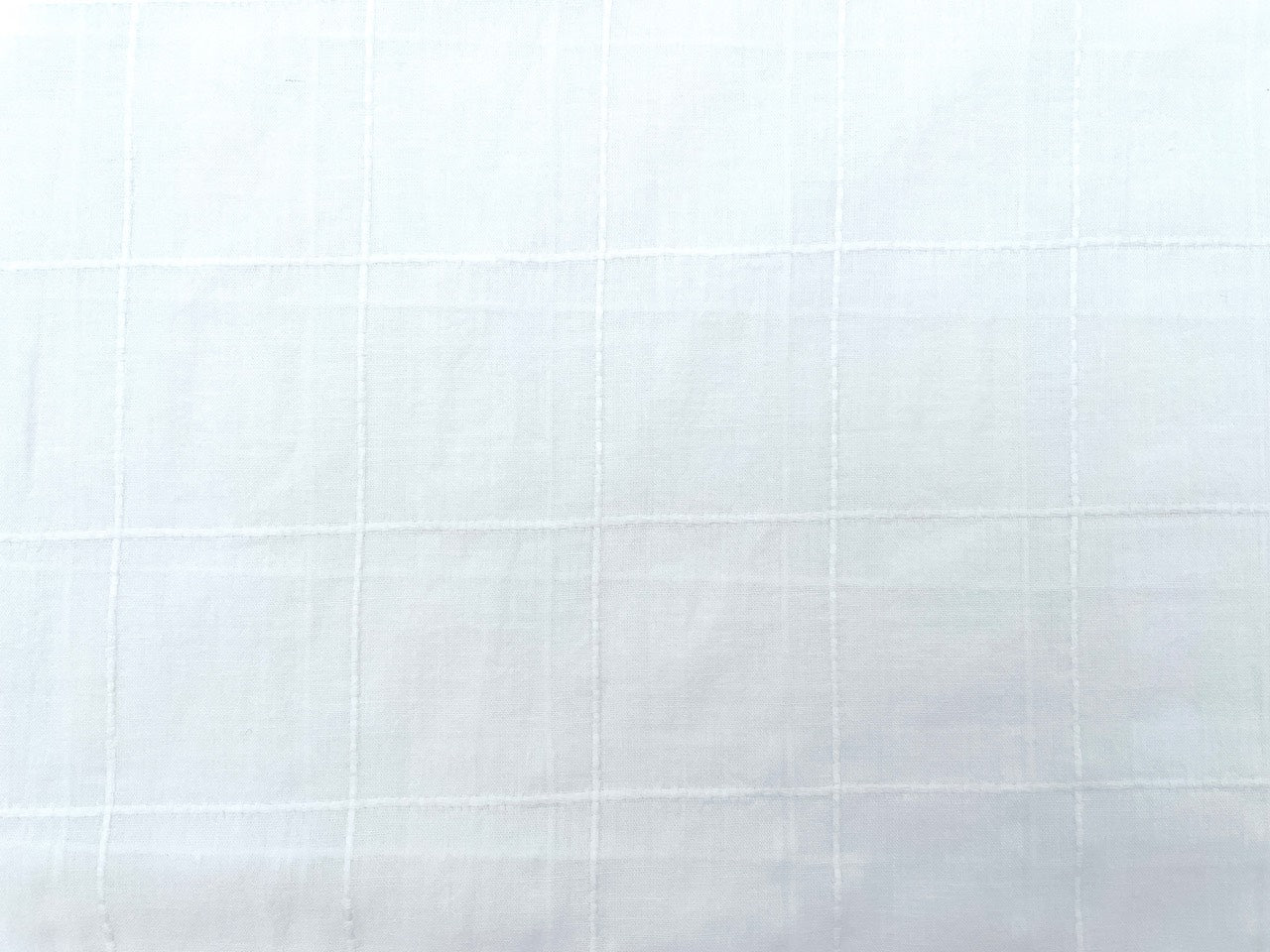 Baumwoll Voile Dobby "große Karos" Weiß