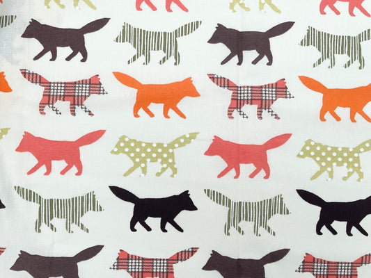 Baumwoll Webware "Dogs" Ecru