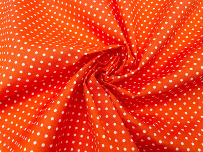 Baumwoll Webware "Little Dots" Orange Reststück 60cm x 140cm
