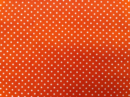Baumwoll Webware "Little Dots" Orange Reststück 60cm x 140cm