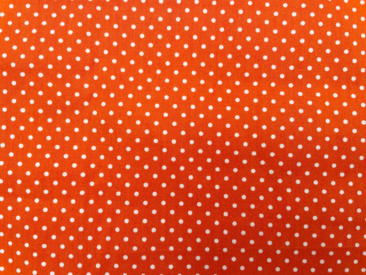 Baumwoll Webware "Little Dots" Orange Reststück 60cm x 140cm