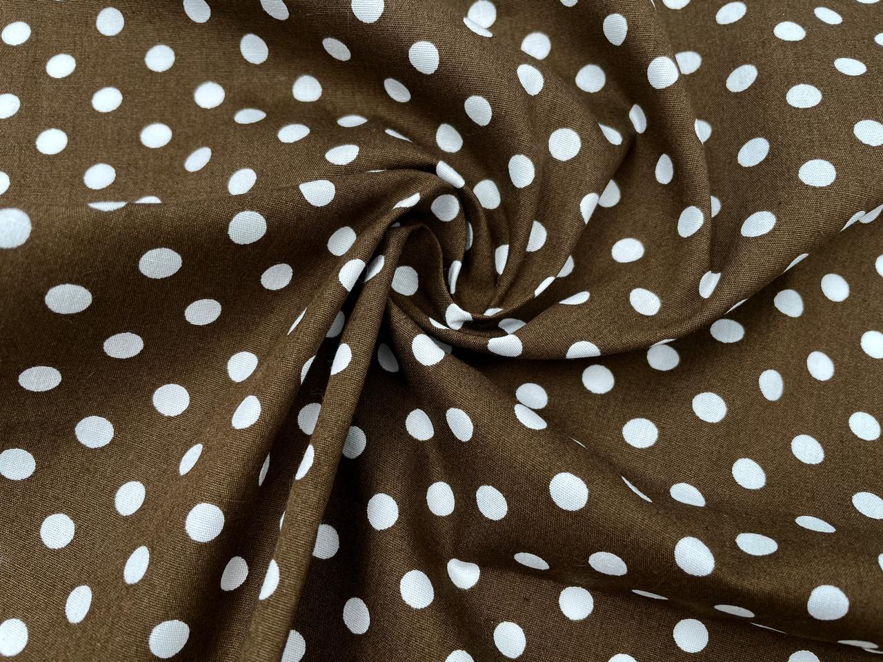 Baumwoll Webware "Dots" Braun Zuschnitt 70cm x 140cm