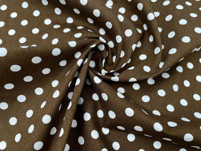 Baumwoll Webware "Dots" Braun Zuschnitt 70cm x 140cm