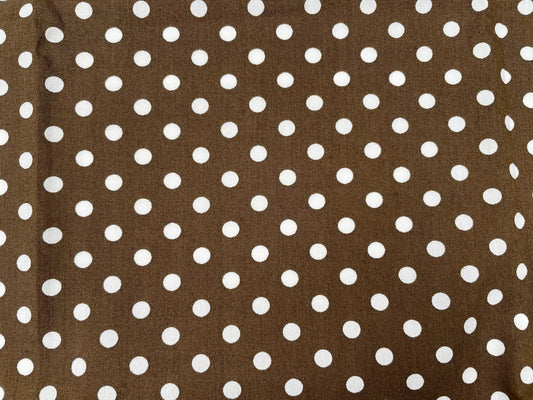 Baumwoll Webware "Dots" Braun Zuschnitt 70cm x 140cm