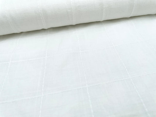 Baumwoll Voile Dobby "große Karos" Off White