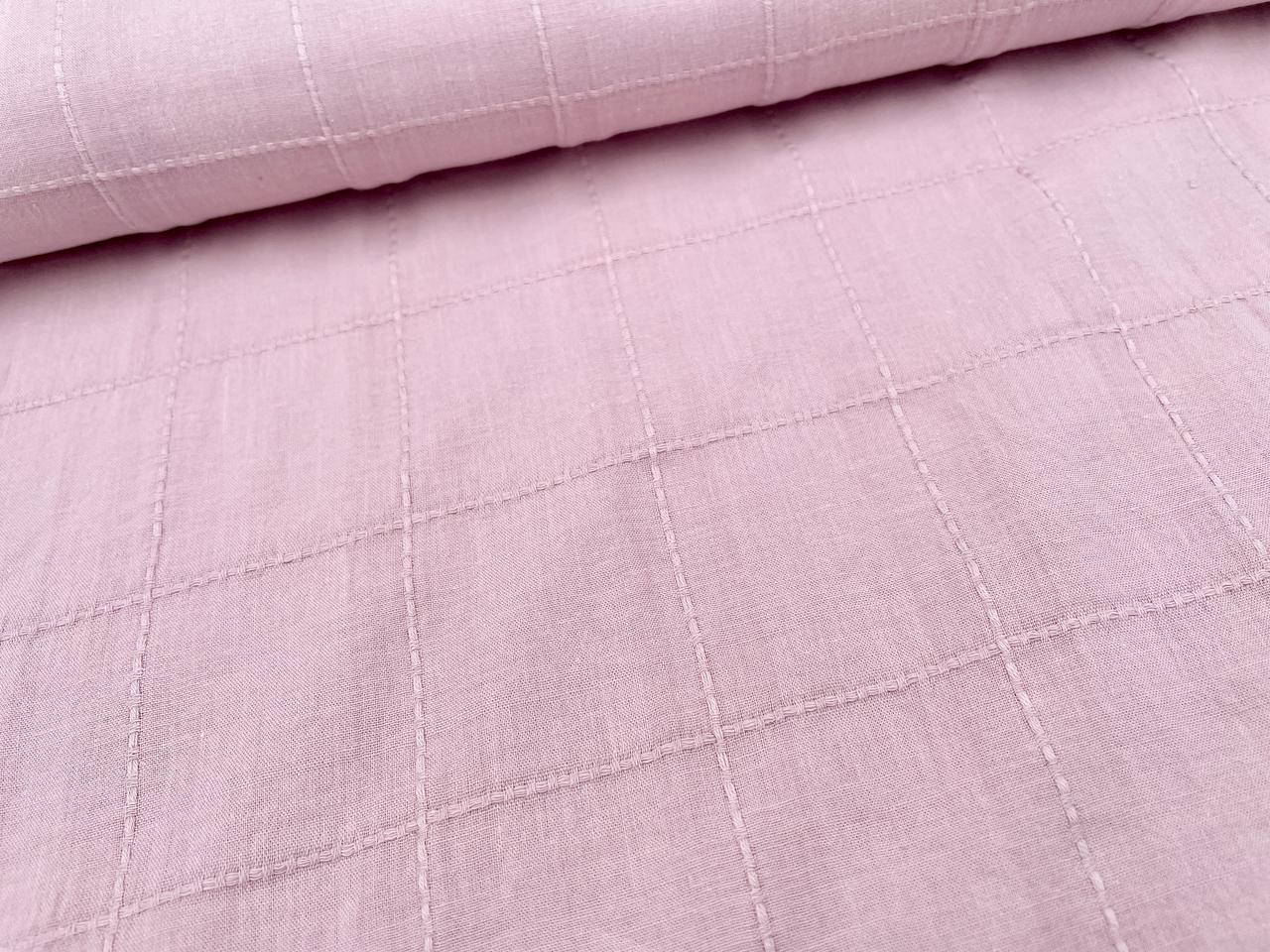 Baumwoll Voile Dobby "große Karos" Rosa