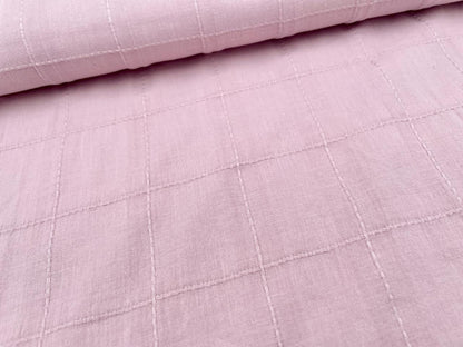 Baumwoll Voile Dobby "große Karos" Rosa