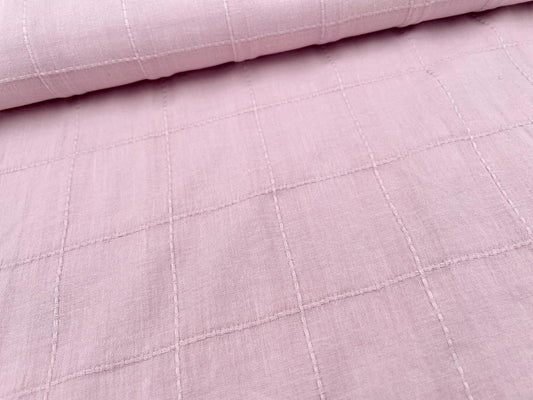 Baumwoll Voile Dobby "große Karos" Rosa