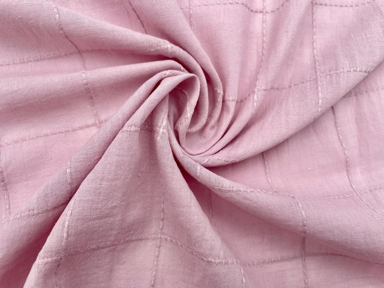 Baumwoll Voile Dobby "große Karos" Rosa