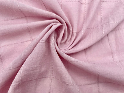 Baumwoll Voile Dobby "große Karos" Rosa