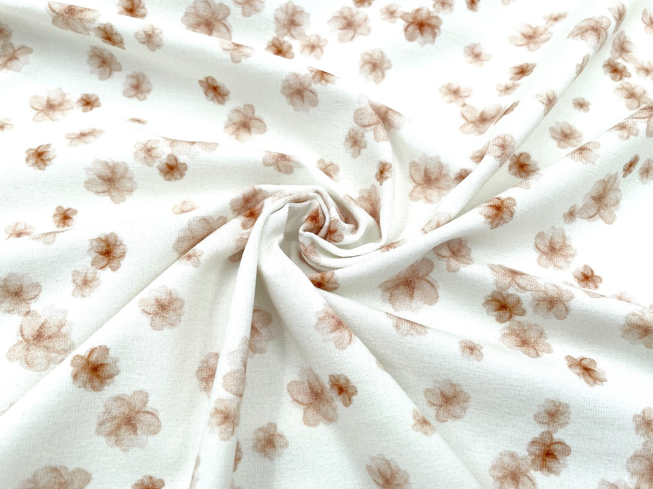 Digitaldruck Bio Jersey "Flowers" Natur