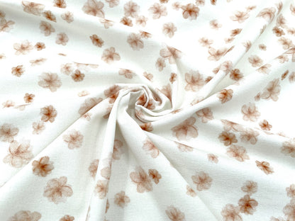 Digitaldruck Bio Jersey "Flowers" Natur