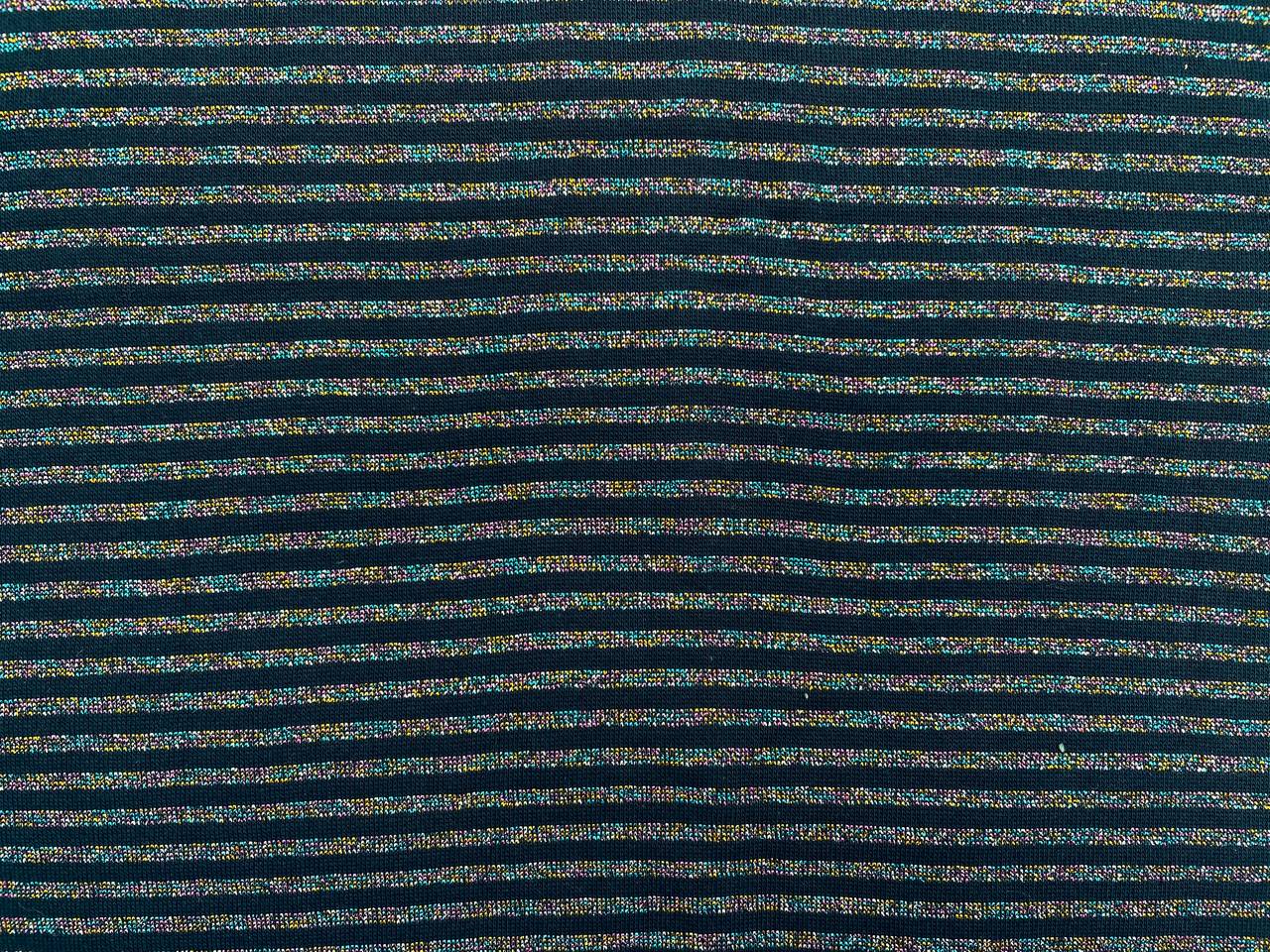 Bündchen "Glitzer Streifen" Reststück 42cm x 42cm