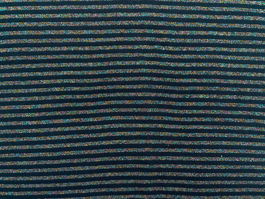 Bündchen "Glitzer Streifen" Reststück 42cm x 42cm