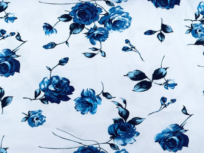 Digitaldruck Jersey "Blaue Rosen"