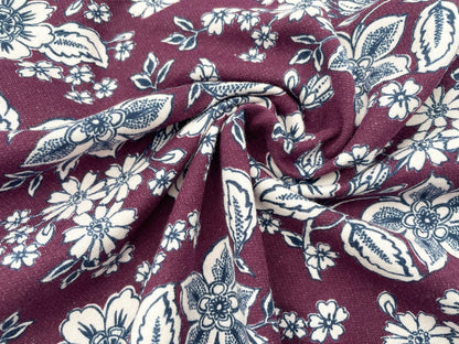 Digitaldruck Kuschelsweat "Winter Blossom" Beere