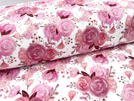 Digitaldruck Waffel Strick "Sparkling Rose"