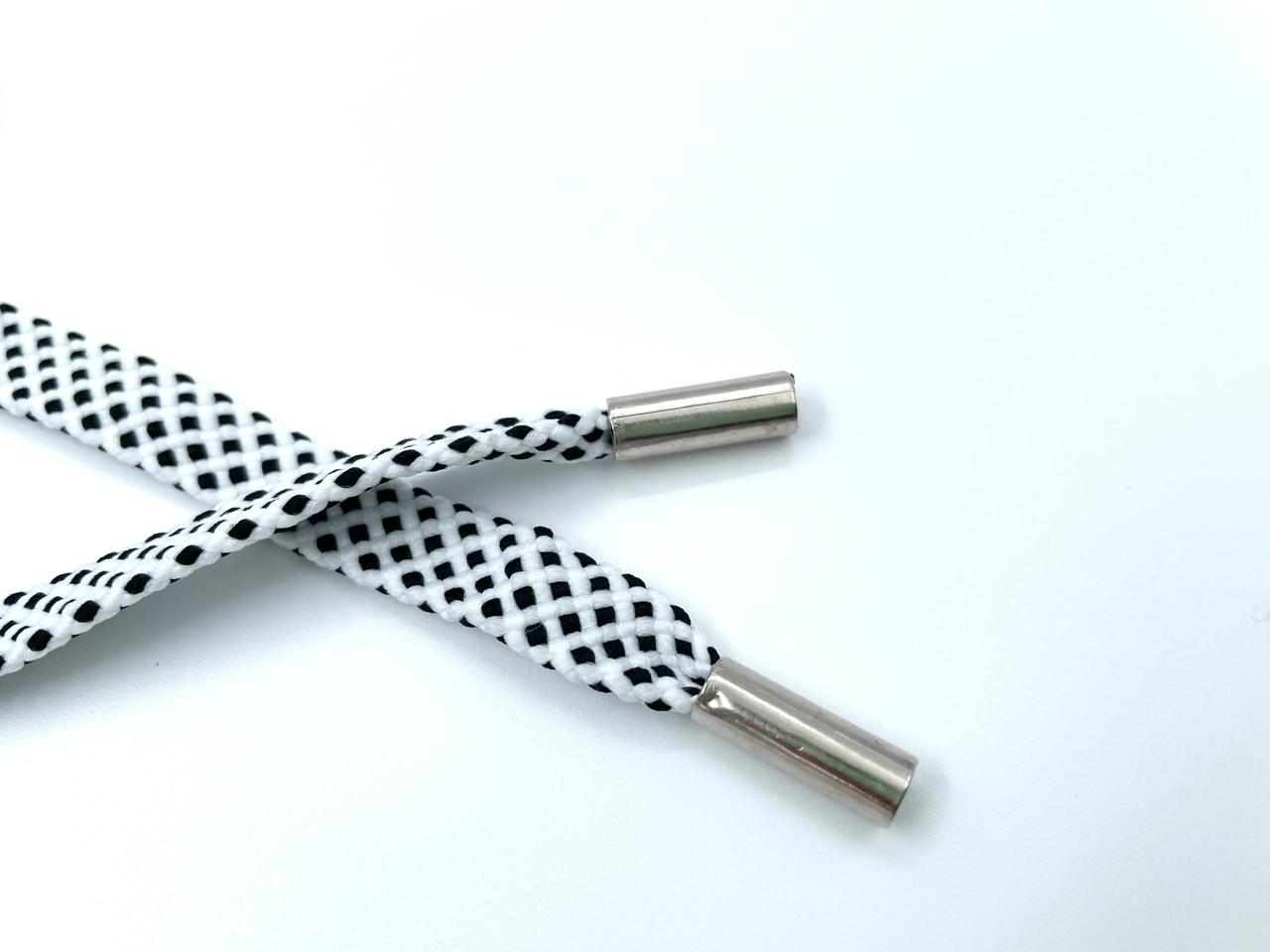 Fertig-Kordel mit Kordelenden 1,1cm Schwarz Weiß