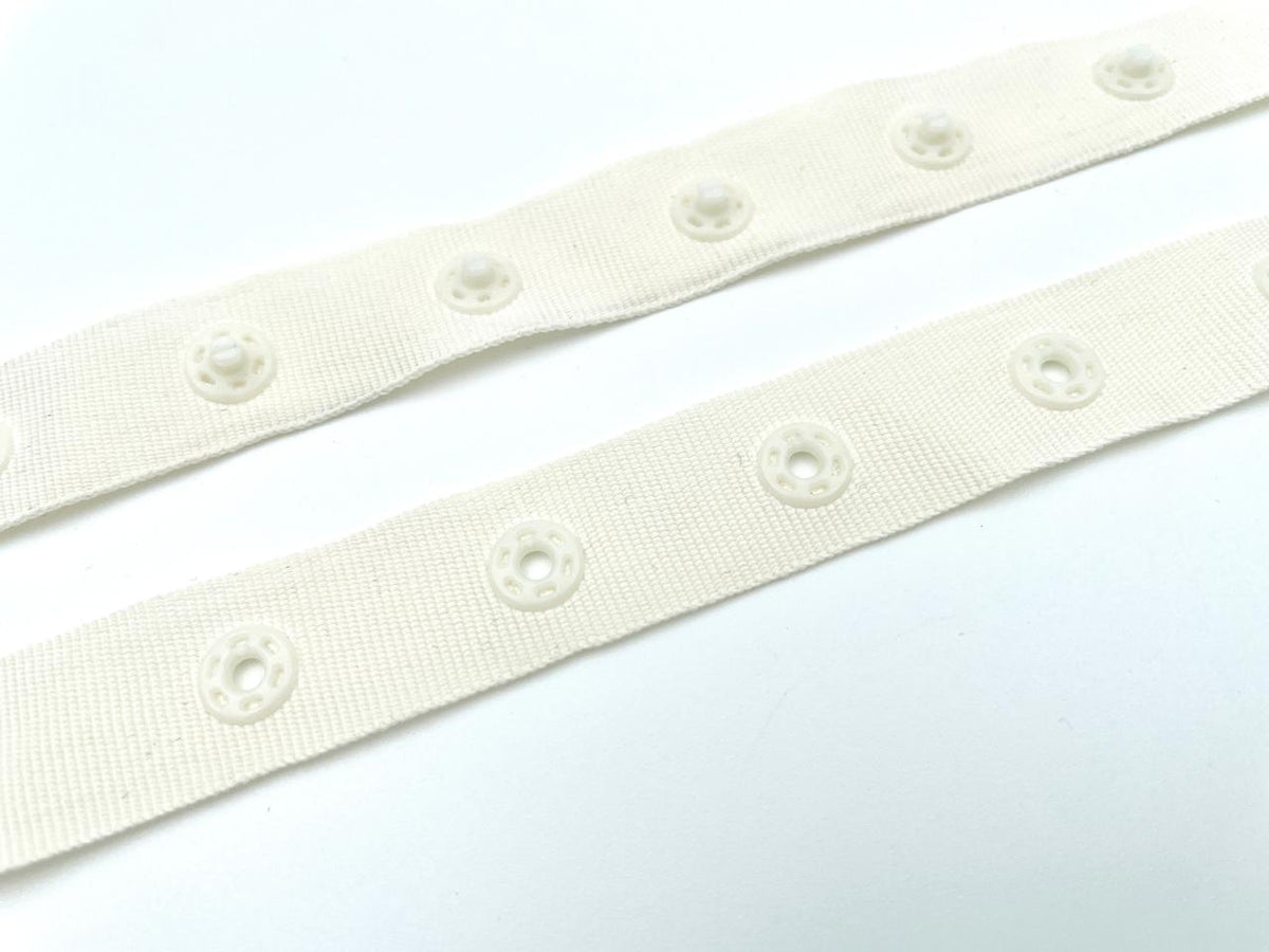 Druckknopfband 18mm Creme Weiß