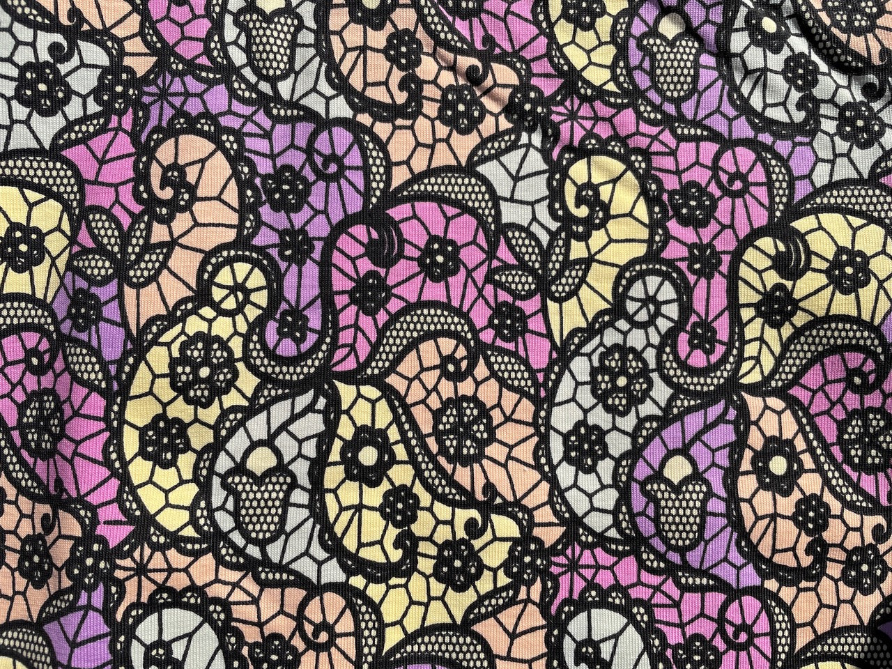 Farbwechsel Jersey "Spitzen Paisley"