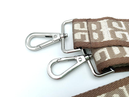 Fertiger Taschengurt "Abstraktes Muster" 3,8cm Braun Beige