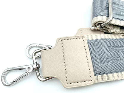 Fertiger Taschengurt "Azteken Muster" 5cm Grau Beige