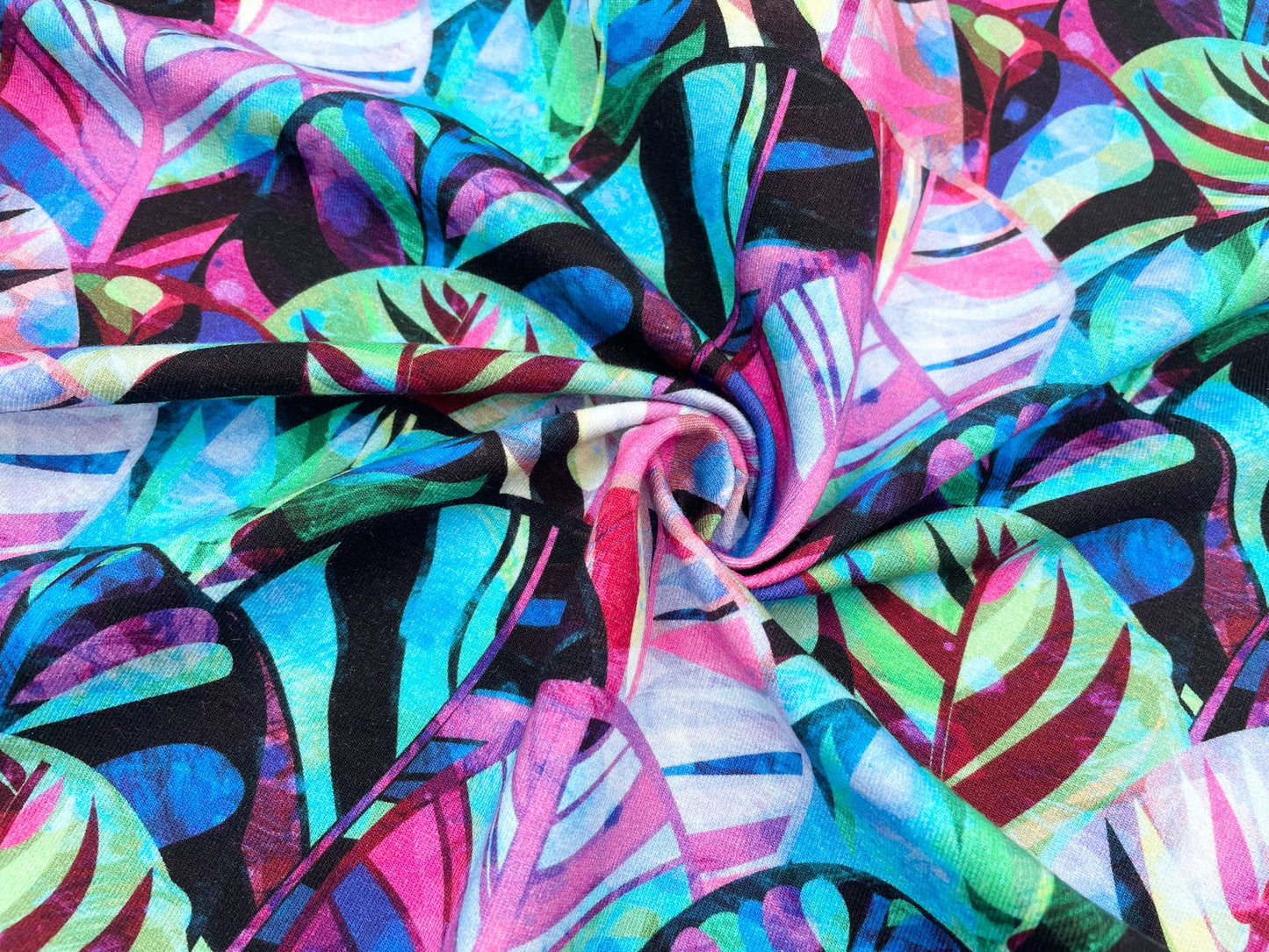French Terry Digtaldruck "Aquarell Leaves"