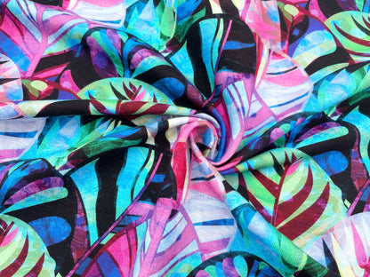 French Terry Digtaldruck "Aquarell Leaves"