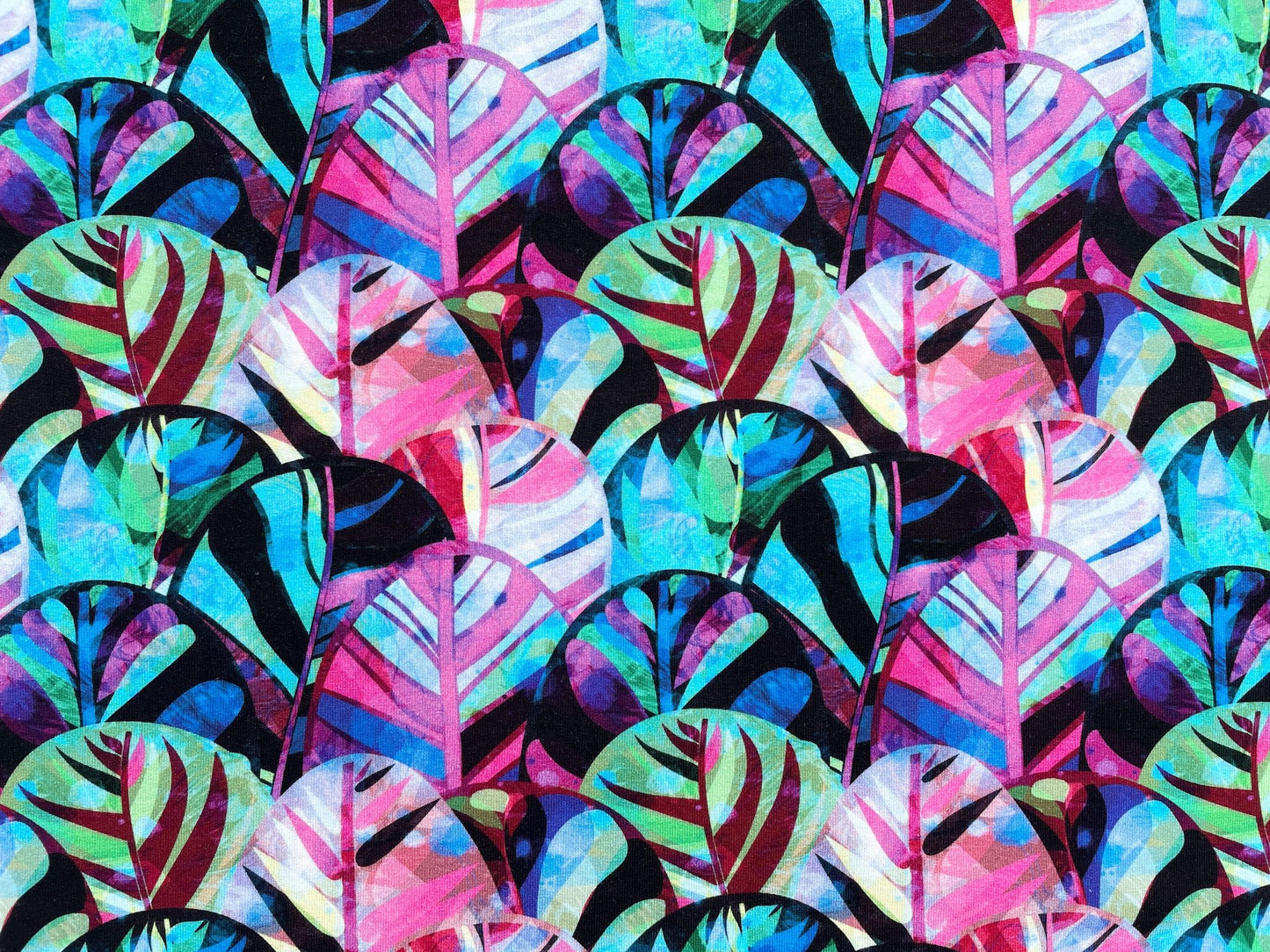 French Terry Digtaldruck "Aquarell Leaves"