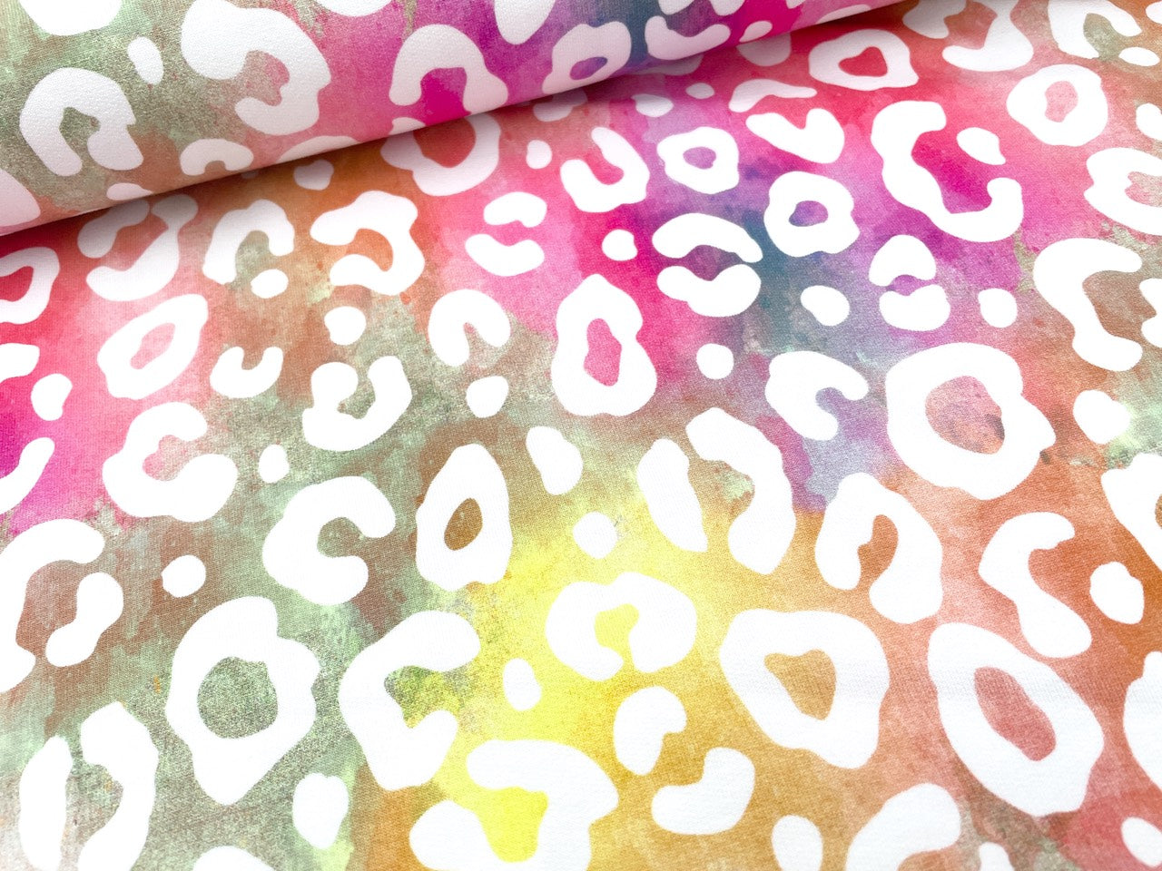 French Terry Digitaldruck "Leo Liebe" Multicolor