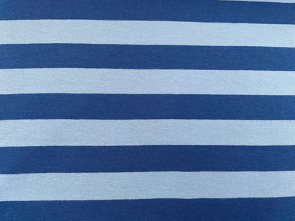 French Terry "Blaue Streifen" garngefärbt