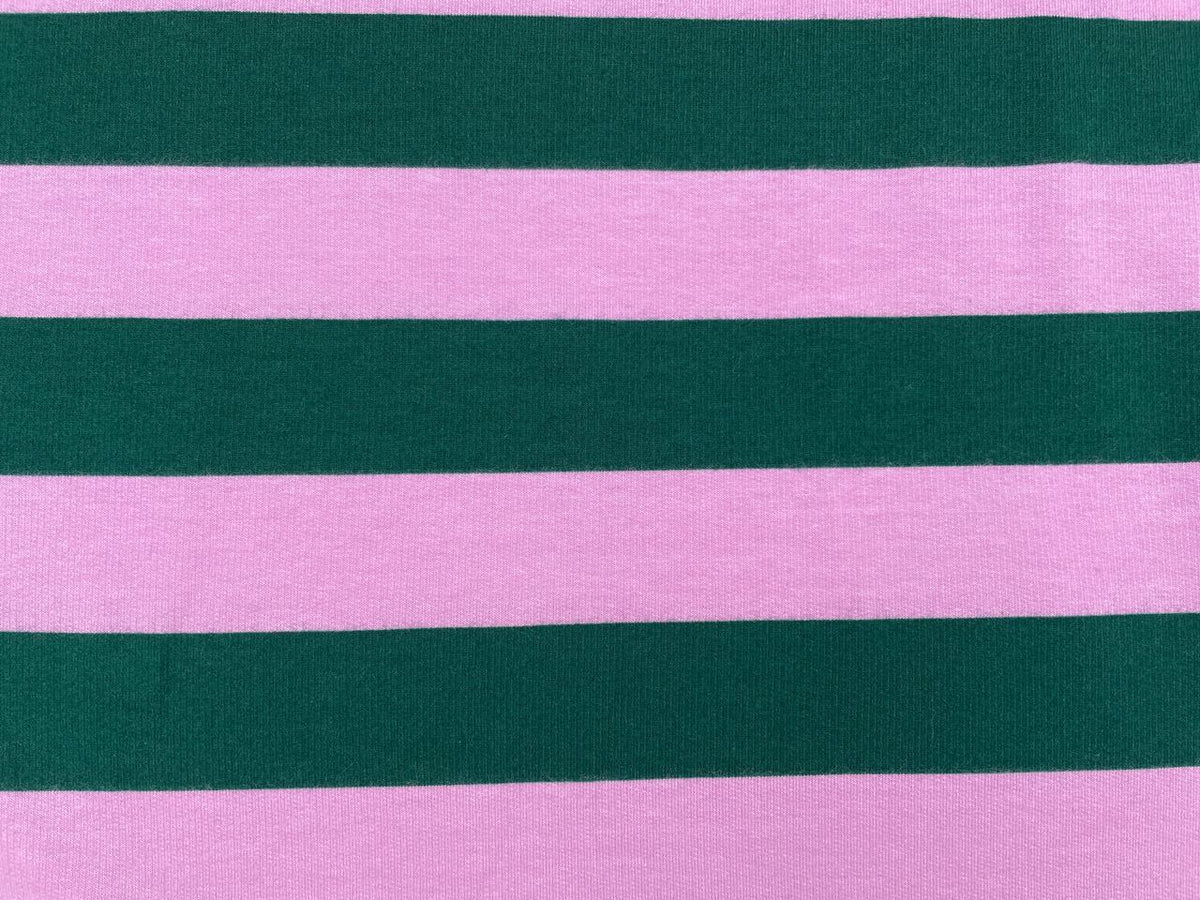 Soft Kuschelsweat "Streifen" Dunkelgrün Rosa