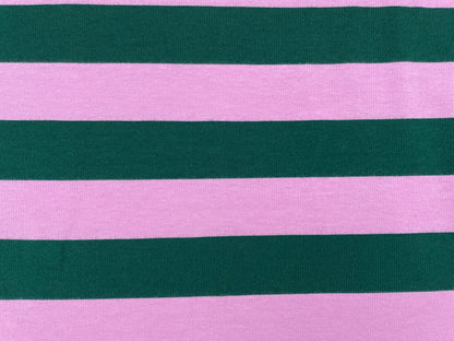 Soft Kuschelsweat "Streifen" Dunkelgrün Rosa