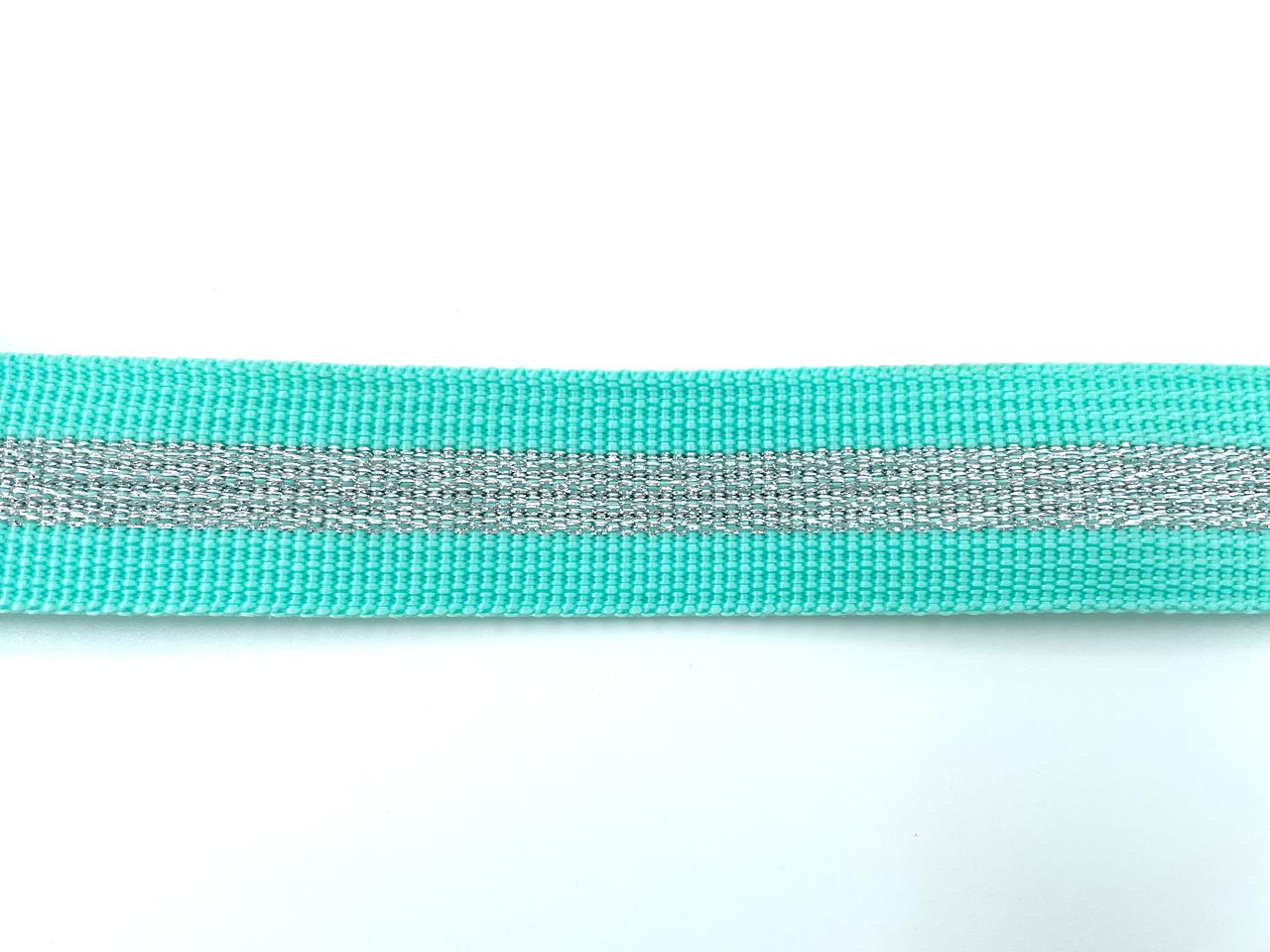 Gurtband 2,5cm Mint Silber