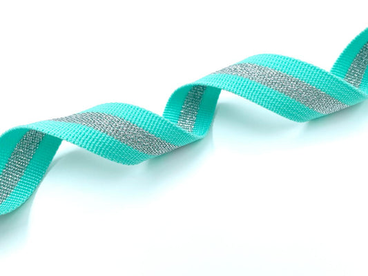 Gurtband 2,5cm Mint Silber
