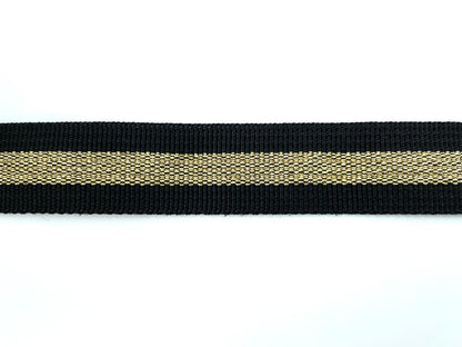 Gurtband 2,5cm Schwarz Gold