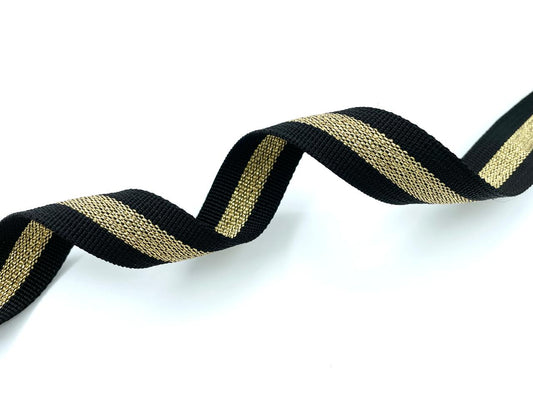Gurtband 2,5cm Schwarz Gold