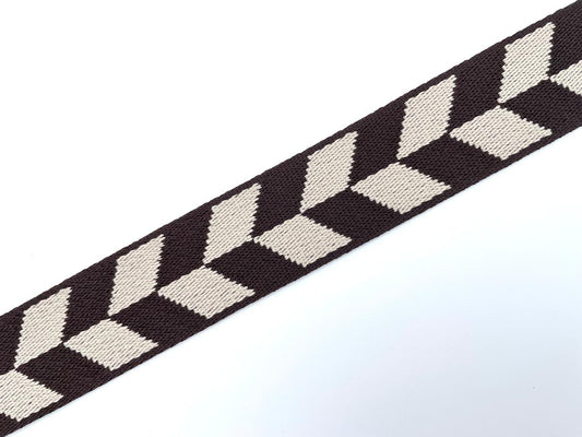 Gurtband "Schachbrett Muster" 3,8cm Braun