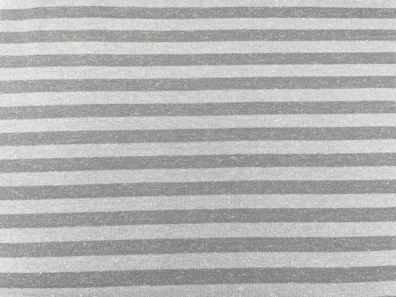 Heavy Sweat Baumwolle "Streifen" Grau Reststück 75 cm x 150 cm
