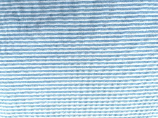 Hochwertiges Feinstrick Ringel-Bündchen Hellblau schwere Qualität Zuschnitt 48 cm x 45 cm