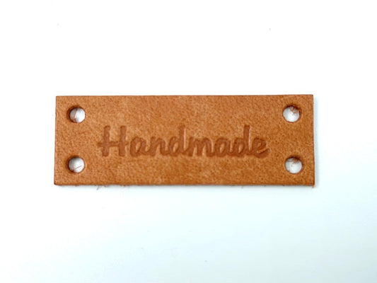 Naturleder Label "Handmade" Naturbraun