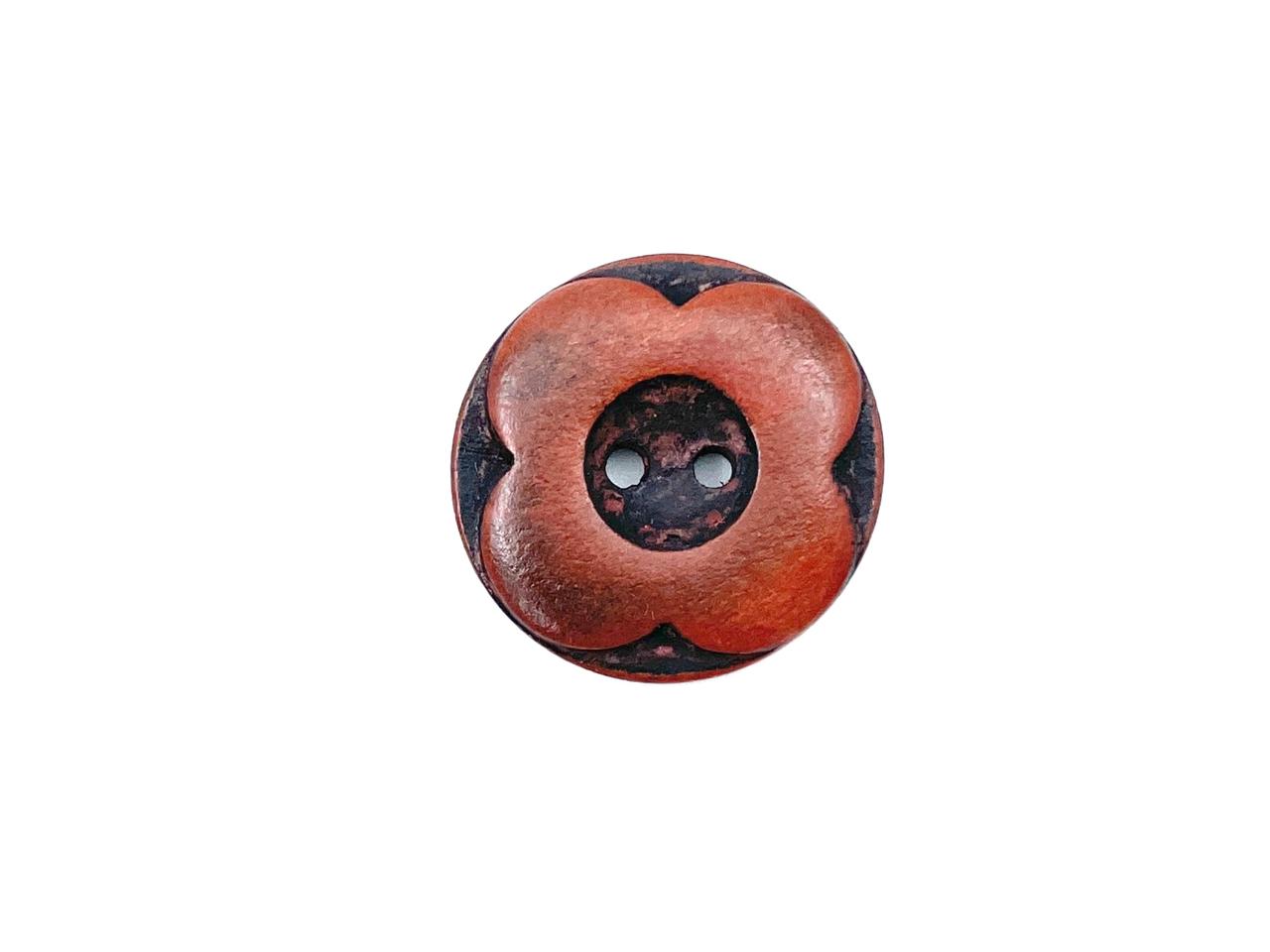 Holz Knopf "Blüte" 2,5cm