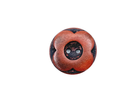 Holz Knopf "Blüte" 2,5cm
