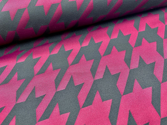 Jacquard Jersey "Hahnentritt Muster" Bordeaux