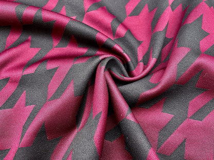 Jacquard Jersey "Hahnentritt Muster" Bordeaux