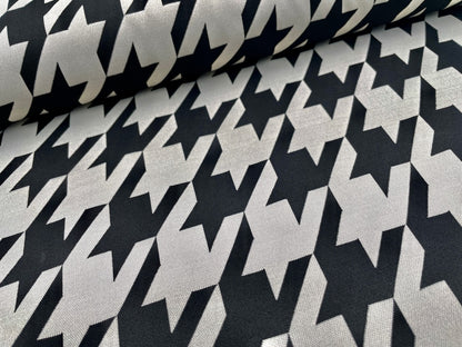 Jacquard Jersey "Hahnentritt Muster" Natur